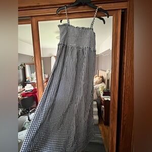 J. Crew Navy and White Checkered Dress